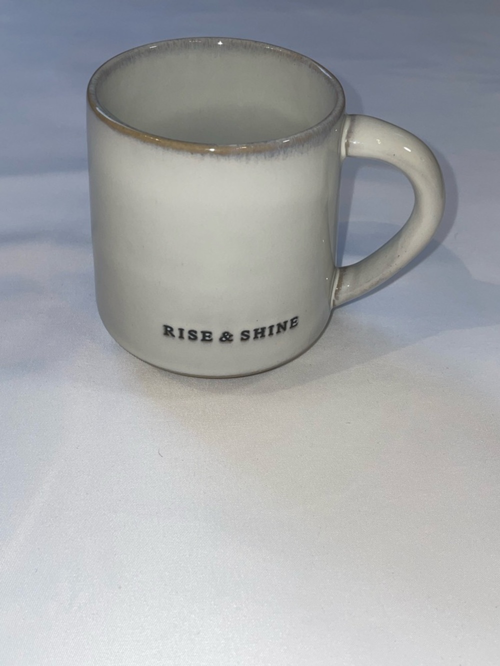 Hearth & Hand Cream Ceramic Mug with 'Rise & Shine' Text